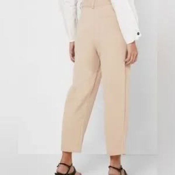 Topshop Beige Crepe Cropped Trousers - Picture 6 of 6